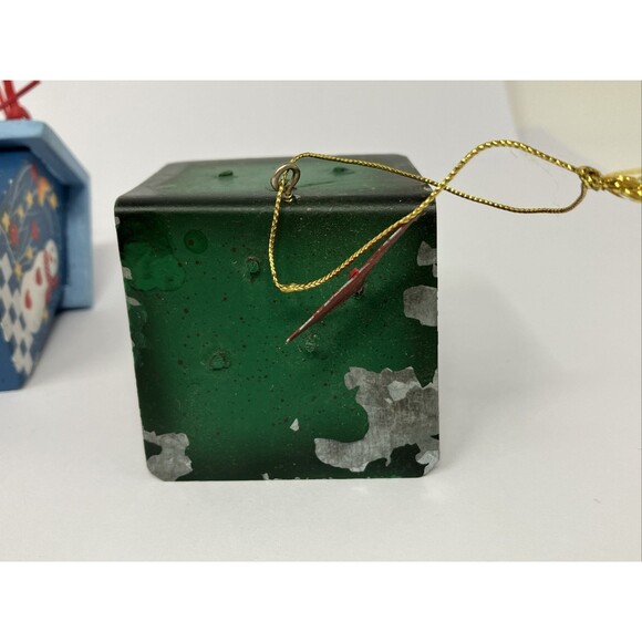 Birdhouse Small Four Different Wooden Or Metal Christmas Ornaments - Picture 10 of 10